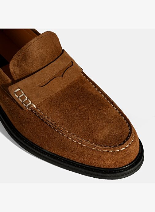 Erkek Taba Süet Deri Loafer - Görsel 7