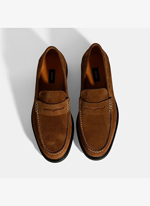 Erkek Taba Süet Deri Loafer - Görsel 8