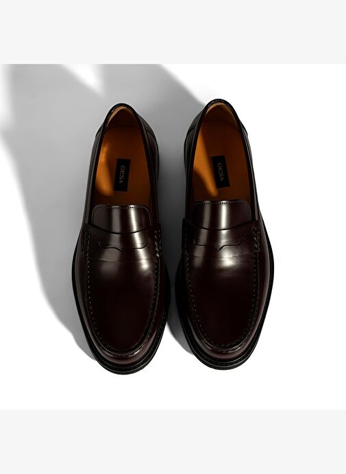 Erkek Bordo Deri Loafer - Görsel 8