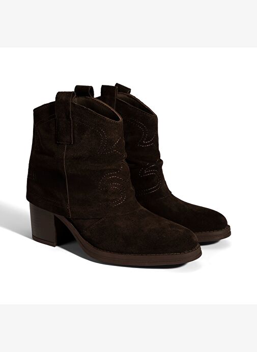 Desa Desa Kahverengi Kadın Kahve İşleme Detaylı Kalın Topuklu Bot | Boyner Kahverengi - 2. görsel