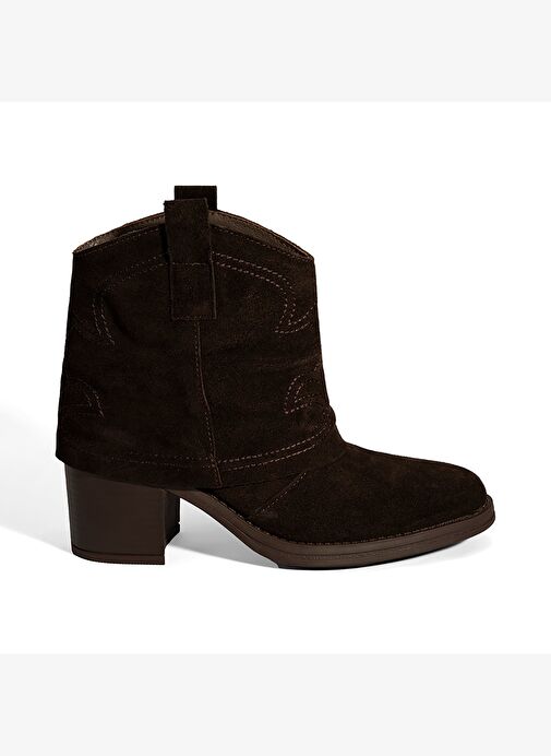 Desa Desa Kahverengi Kadın Kahve İşleme Detaylı Kalın Topuklu Bot | Boyner Kahverengi - 3. görsel