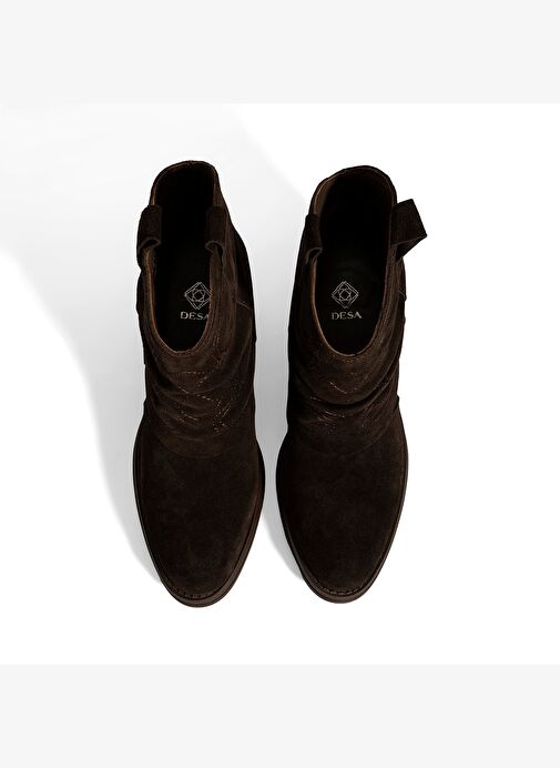 Desa Desa Kahverengi Kadın Kahve İşleme Detaylı Kalın Topuklu Bot | Boyner Kahverengi - 8. görsel