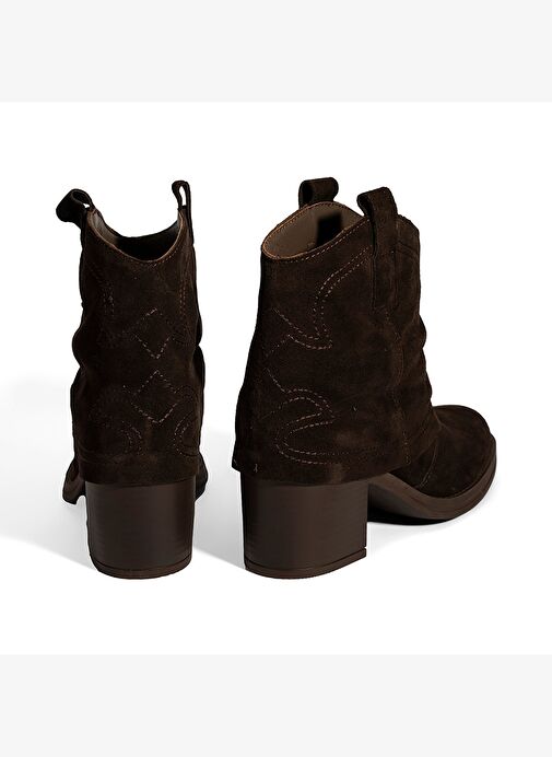 Desa Desa Kahverengi Kadın Kahve İşleme Detaylı Kalın Topuklu Bot | Boyner Kahverengi - 9. görsel