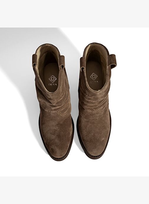 Kadın Vizon İşleme Detaylı Kalın Topuklu Bot - Görsel 9