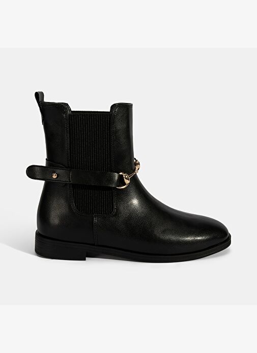 Kadın Siyah Metal Toka Aksesuarlı Bot - Görsel 3