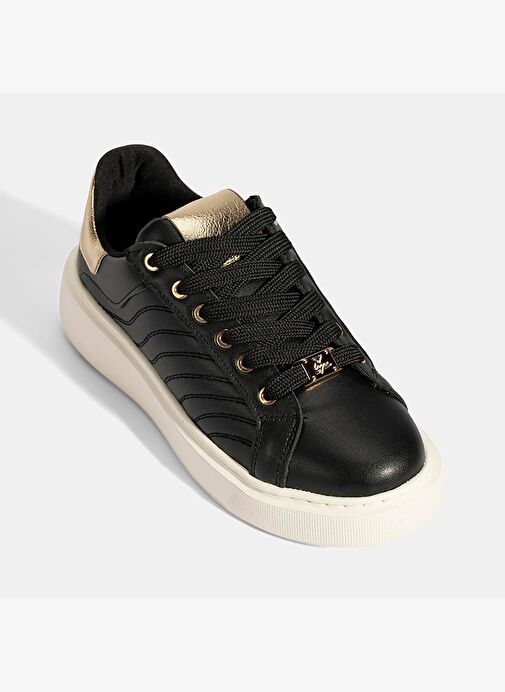 Kadın Siyah Bağcıklı Spor Ayakkabı - Görsel 6