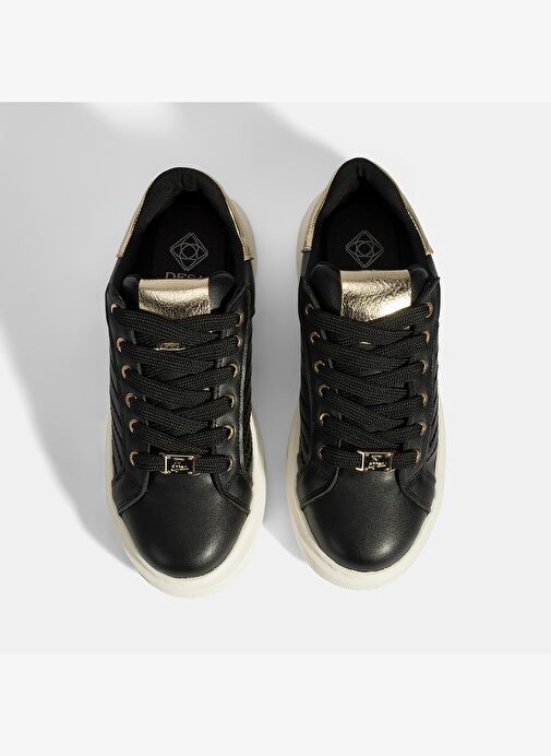 Kadın Siyah Bağcıklı Spor Ayakkabı - Görsel 8