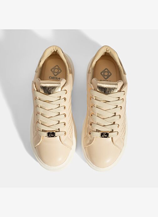 Kadın Bej Bağcıklı Spor Ayakkabı - Görsel 8