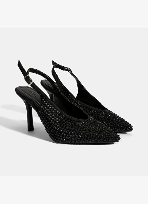 Desa Desa Kadın Siyah Ayarlanabilir Metal Tokalı Taşlı Abiye Ayakkabı Topuklu Ayakkabı | Boyner Siyah - 2. görsel