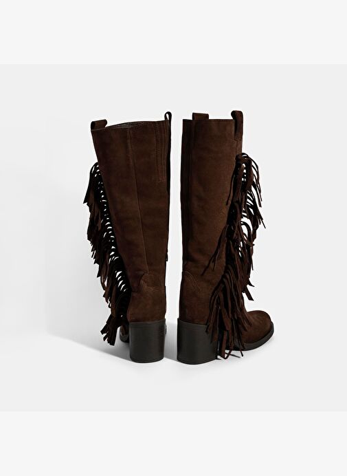 Desa Desa Kahverengi Kadın Kahve Püskül Detaylı Kalın Topuklu Süet Çizme Bot | Boyner Kahverengi - 9. görsel