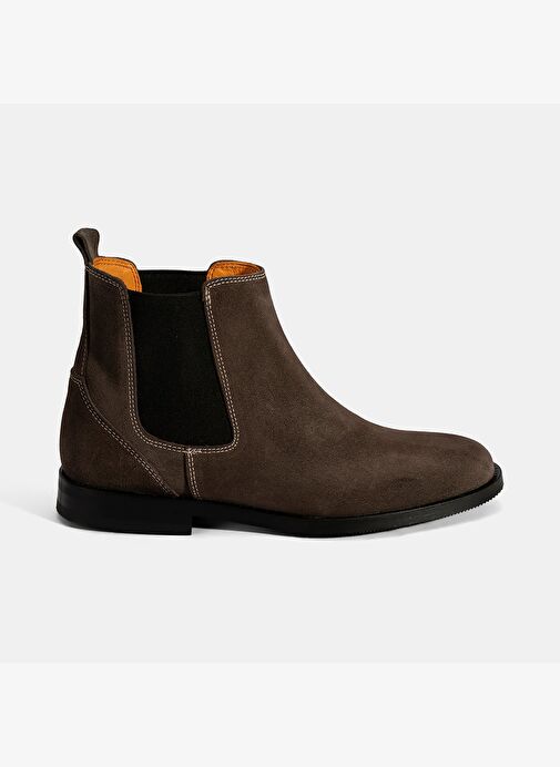 Kadın Kahve Lastik Detaylı Süet Deri Bot - Görsel 3