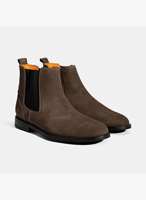 Kadın Vizon Lastik Detaylı Süet Deri Bot - Görsel 2