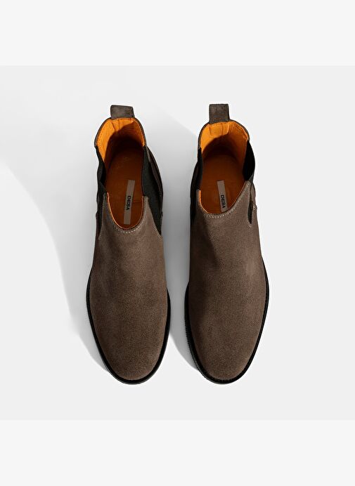 Kadın Vizon Lastik Detaylı Süet Deri Bot - Görsel 8