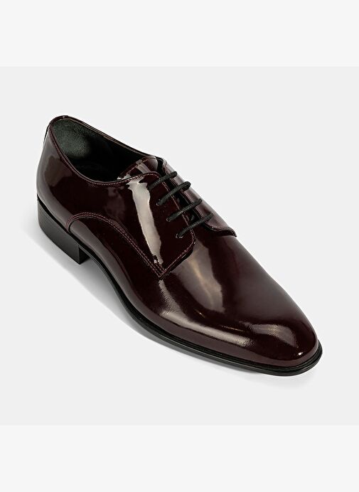 Erkek Bordo Bağcıklı Rugan Deri Klasik Ayakkabı - Görsel 6