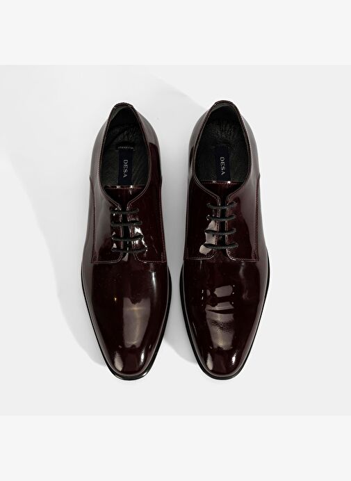 Erkek Bordo Bağcıklı Rugan Deri Klasik Ayakkabı - Görsel 7