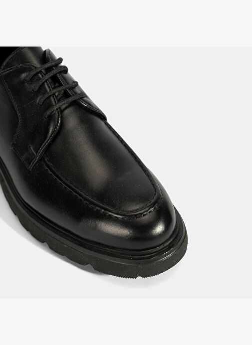 Erkek Siyah Deri Günlük Ayakkabı - Görsel 7