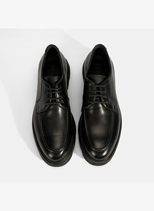 Erkek Siyah Deri Günlük Ayakkabı - Görsel 8