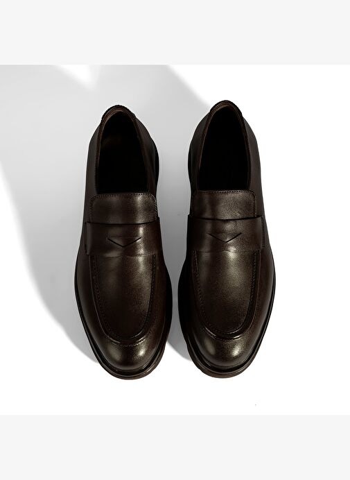 Erkek Kahve Deri Loafer - Görsel 8