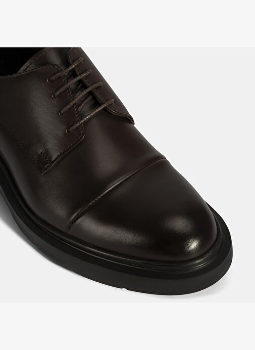 Erkek Kahve Bağcıklı Deri Klasik Ayakkabı - Görsel 7