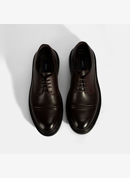 Erkek Kahve Bağcıklı Deri Klasik Ayakkabı - Görsel 8