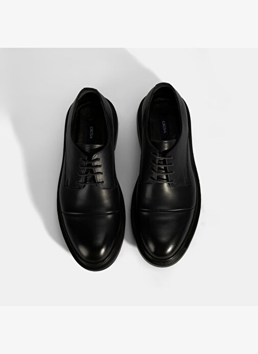 Erkek Siyah Bağcıklı Deri Klasik Ayakkabı - Görsel 8