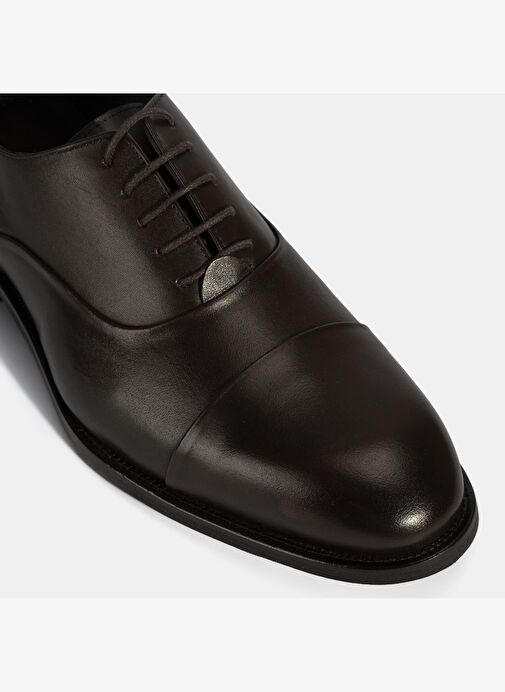 Erkek Kahve Bağcıklı Deri Klasik Ayakkabı - Görsel 7