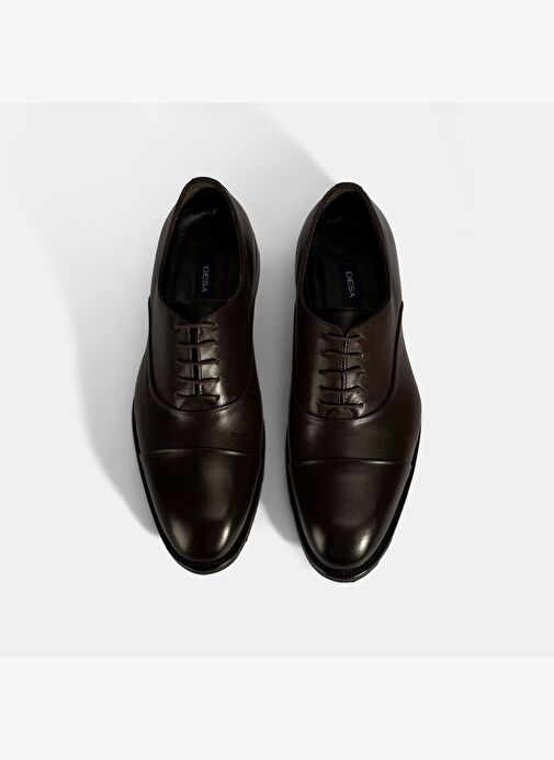 Erkek Kahve Bağcıklı Deri Klasik Ayakkabı - Görsel 8