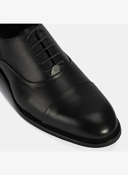 Erkek Siyah Bağcıklı Deri Klasik Ayakkabı - Görsel 7