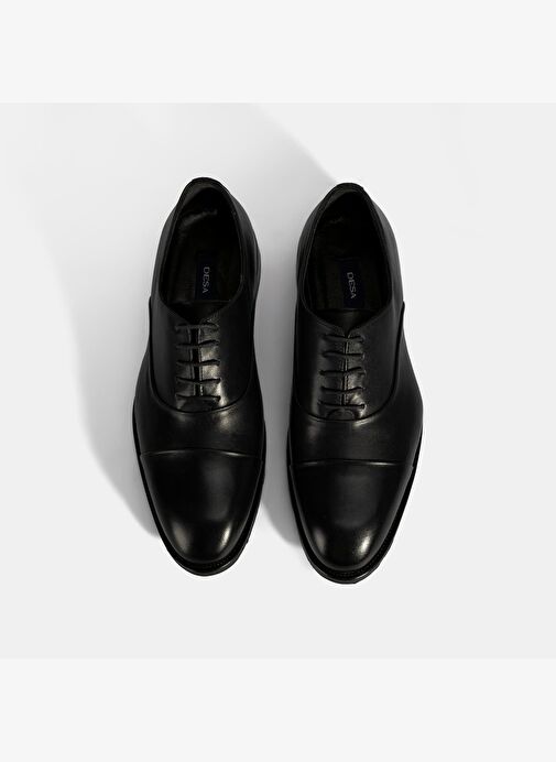 Erkek Siyah Bağcıklı Deri Klasik Ayakkabı - Görsel 8