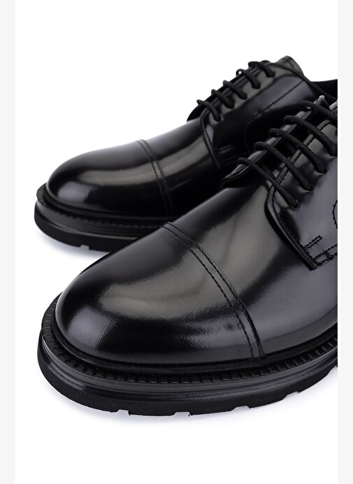 Tamer Tanca Erkek Hakiki Deri Siyah Açma Klasik Ayakkabı - Görsel 4
