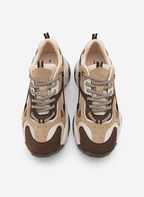 Kadın Yüksek Taban Sneaker Bağcıklı Spor Ayakkabı Edisa Kahve - Görsel 8