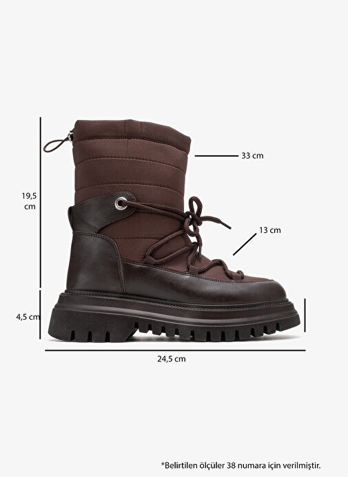 WELD Kahverengi Cilt Kadın Kar Botu - Görsel 7