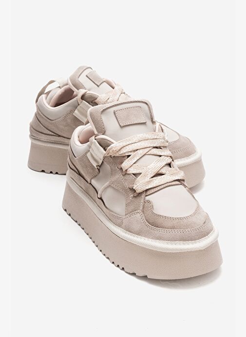 Luvi Shoes Luvi Shoes Belirsiz RAVEN Bej Süet Hakiki Deri Kadın Platform Sneaker | Boyner Belirsiz - 2. görsel