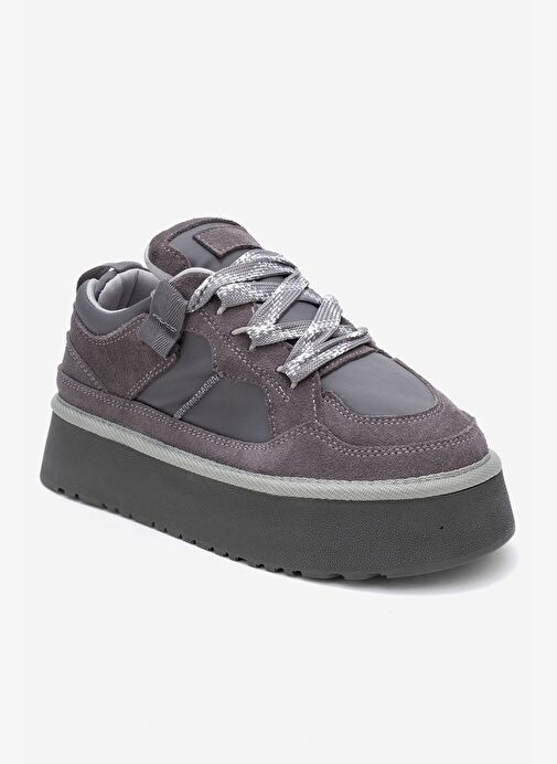 Luvi Shoes Luvi Shoes Belirsiz RAVEN Gri Süet Hakiki Deri Kadın Platform Sneaker | Boyner Belirsiz - 4. görsel