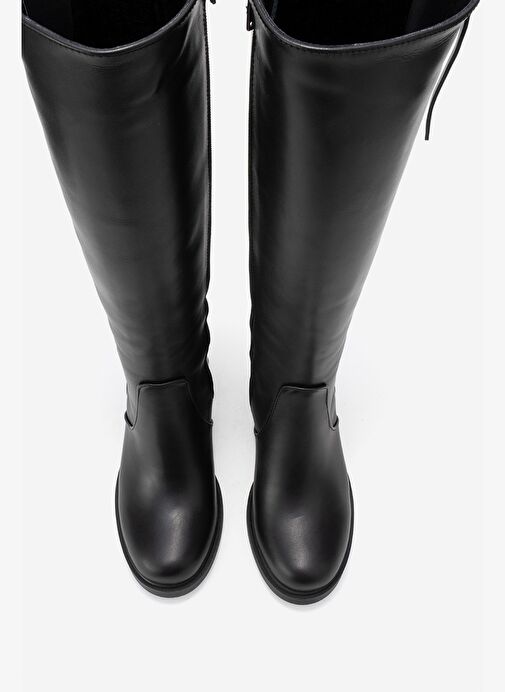 Luvi Shoes Luvi Shoes Belirsiz LENSA Siyah Cilt Hakiki Deri Fermuarlı Kadın Kalın Topuklu Çizme Bot | Boyner Belirsiz - 3. görsel