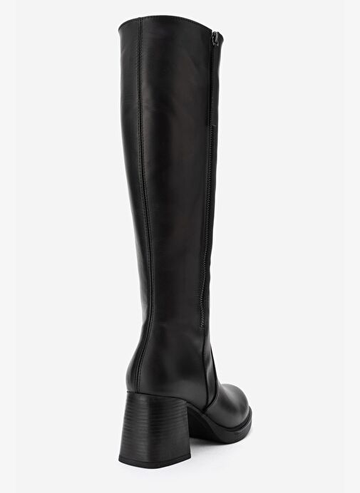 Luvi Shoes Luvi Shoes Belirsiz LENSA Siyah Cilt Hakiki Deri Fermuarlı Kadın Kalın Topuklu Çizme Bot | Boyner Belirsiz - 7. görsel