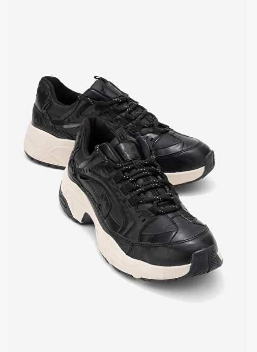LETTY Siyah Baskı Scuba Kadın Spor Ayakkabı - Görsel 2