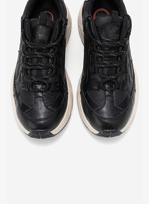 LETTY Siyah Baskı Scuba Kadın Spor Ayakkabı - Görsel 3