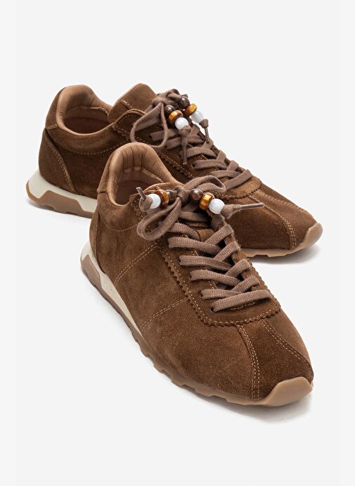 Luvi Shoes Luvi Shoes BREA Taba Süet Hakiki Deri Boncuklu Kadın Günlük Sneaker | Boyner Taba Süet - 2. görsel