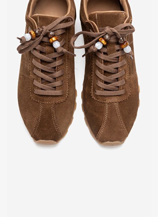 Luvi Shoes Luvi Shoes BREA Taba Süet Hakiki Deri Boncuklu Kadın Günlük Sneaker | Boyner Taba Süet - 3. görsel