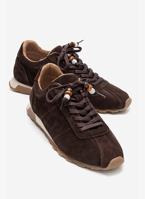 Luvi Shoes Luvi Shoes Belirsiz BREA Kahverengi Süet Hakiki Deri Boncuklu Kadın Günlük Sneaker | Boyner Belirsiz - 2. görsel