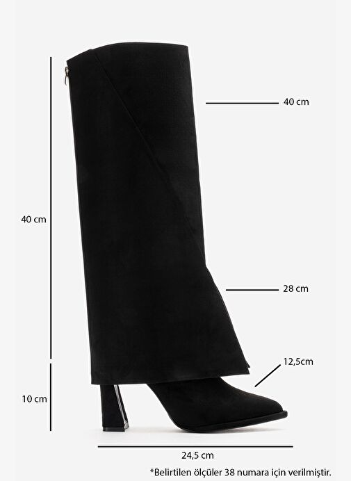 Luvi Shoes Luvi Shoes Belirsiz AJA Siyah Süet Kadın Kalın Topuklu Çizme Olabilen Bot Boyner'de! Belirsiz - 4. görsel