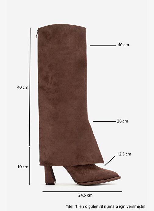 Luvi Shoes Luvi Shoes Belirsiz AJA Kahverengi Süet Kadın Kalın Topuklu Çizme Olabilen Bot Boyner'de! Belirsiz - 4. görsel