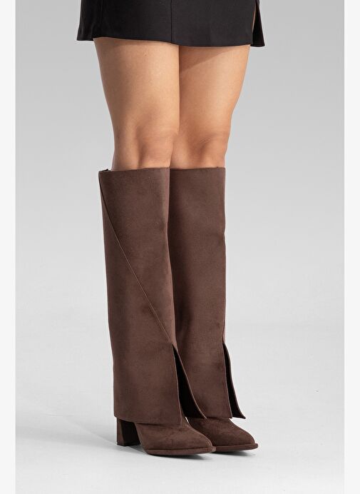 Luvi Shoes Luvi Shoes Belirsiz AJA Kahverengi Süet Kadın Kalın Topuklu Çizme Olabilen Bot Boyner'de! Belirsiz - 7. görsel