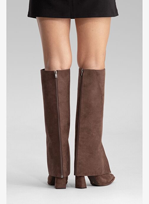 Luvi Shoes Luvi Shoes Belirsiz AJA Kahverengi Süet Kadın Kalın Topuklu Çizme Olabilen Bot Boyner'de! Belirsiz - 9. görsel