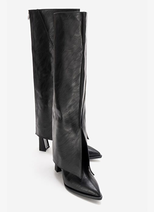 Luvi Shoes Luvi Shoes Mat Siyah AJA Siyah Cilt Kadın Kalın Topuklu Çizme Olabilen Bot Boyner'de! Mat Siyah - 2. görsel