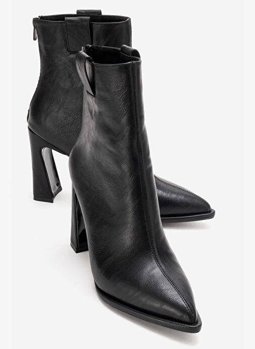 Luvi Shoes Luvi Shoes Mat Siyah AJA Siyah Cilt Kadın Kalın Topuklu Çizme Olabilen Bot Boyner'de! Mat Siyah - 5. görsel