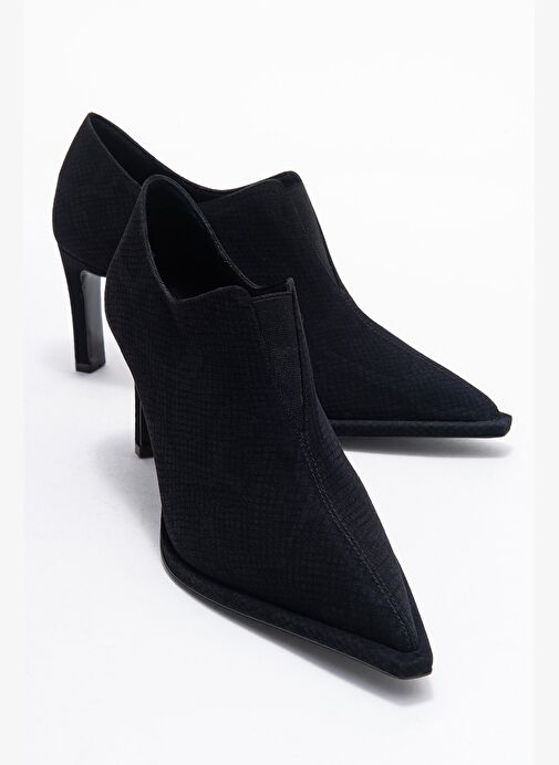 ALYA Siyah Desenli Lastikli Kadın Bilekte Topuklu Ayakkabı - Görsel 2