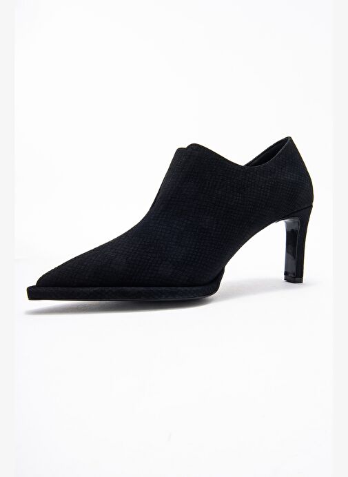 ALYA Siyah Desenli Lastikli Kadın Bilekte Topuklu Ayakkabı - Görsel 5