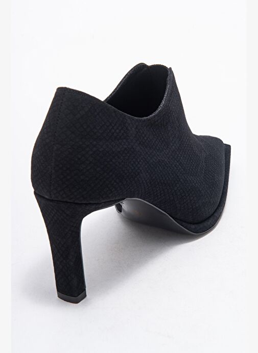 ALYA Siyah Desenli Lastikli Kadın Bilekte Topuklu Ayakkabı - Görsel 6